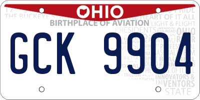 OH license plate GCK9904