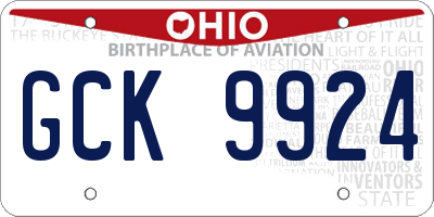 OH license plate GCK9924