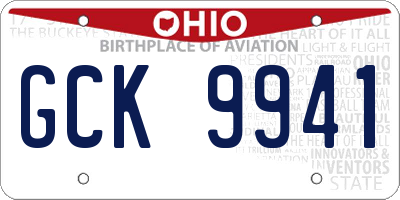 OH license plate GCK9941