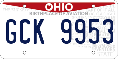 OH license plate GCK9953