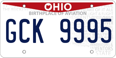 OH license plate GCK9995
