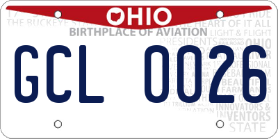 OH license plate GCL0026