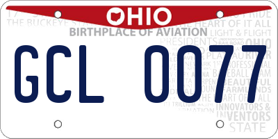 OH license plate GCL0077