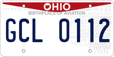OH license plate GCL0112