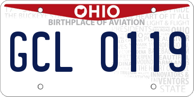 OH license plate GCL0119