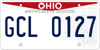 OH license plate GCL0127