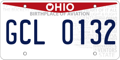 OH license plate GCL0132