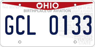 OH license plate GCL0133