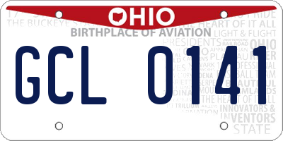 OH license plate GCL0141