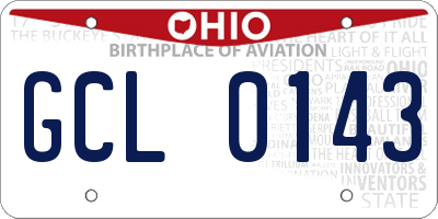 OH license plate GCL0143