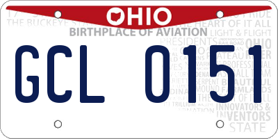 OH license plate GCL0151