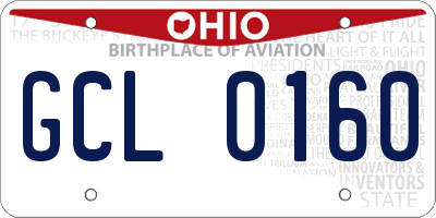 OH license plate GCL0160