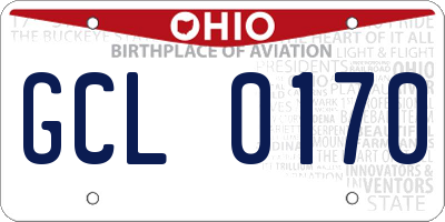 OH license plate GCL0170
