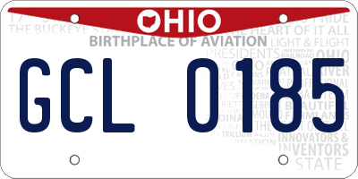 OH license plate GCL0185