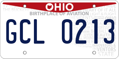 OH license plate GCL0213