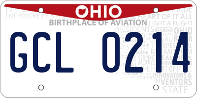 OH license plate GCL0214
