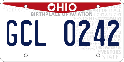 OH license plate GCL0242