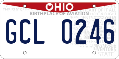 OH license plate GCL0246