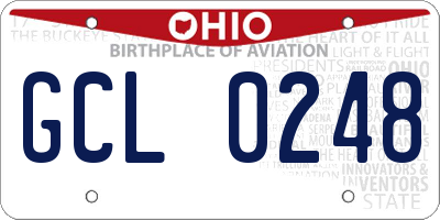 OH license plate GCL0248