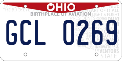 OH license plate GCL0269