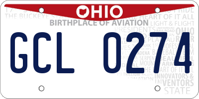 OH license plate GCL0274