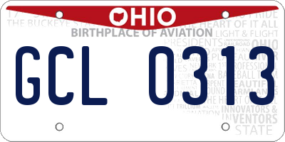 OH license plate GCL0313