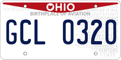 OH license plate GCL0320