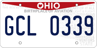 OH license plate GCL0339