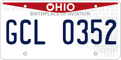 OH license plate GCL0352