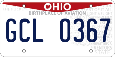 OH license plate GCL0367