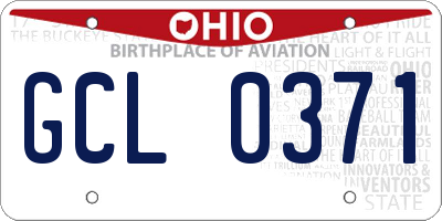 OH license plate GCL0371