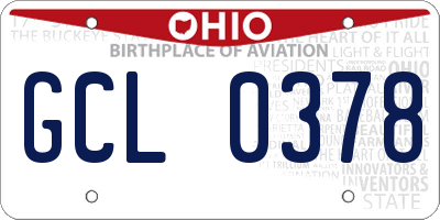 OH license plate GCL0378