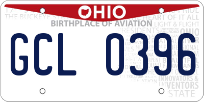 OH license plate GCL0396
