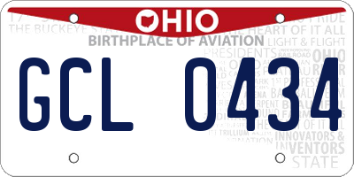 OH license plate GCL0434