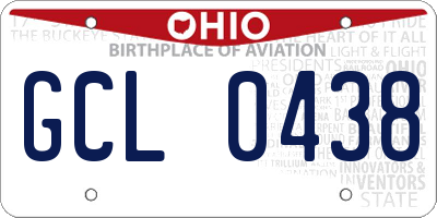 OH license plate GCL0438