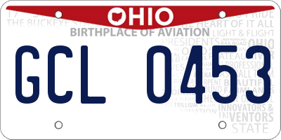 OH license plate GCL0453