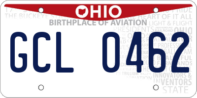 OH license plate GCL0462