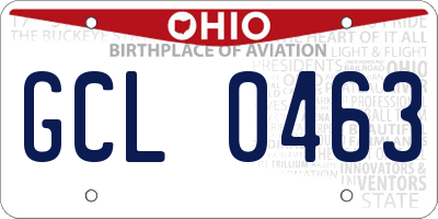 OH license plate GCL0463