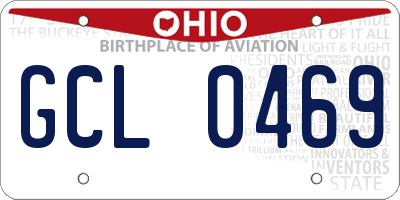 OH license plate GCL0469