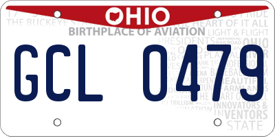 OH license plate GCL0479
