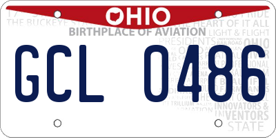OH license plate GCL0486