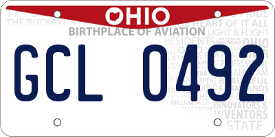 OH license plate GCL0492