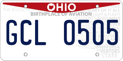 OH license plate GCL0505