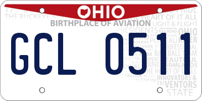 OH license plate GCL0511