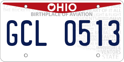 OH license plate GCL0513