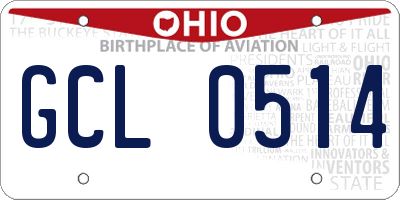 OH license plate GCL0514