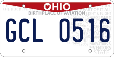 OH license plate GCL0516