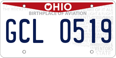 OH license plate GCL0519