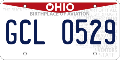 OH license plate GCL0529