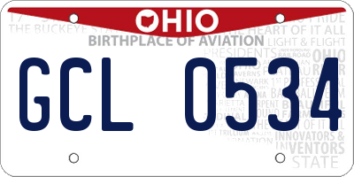 OH license plate GCL0534